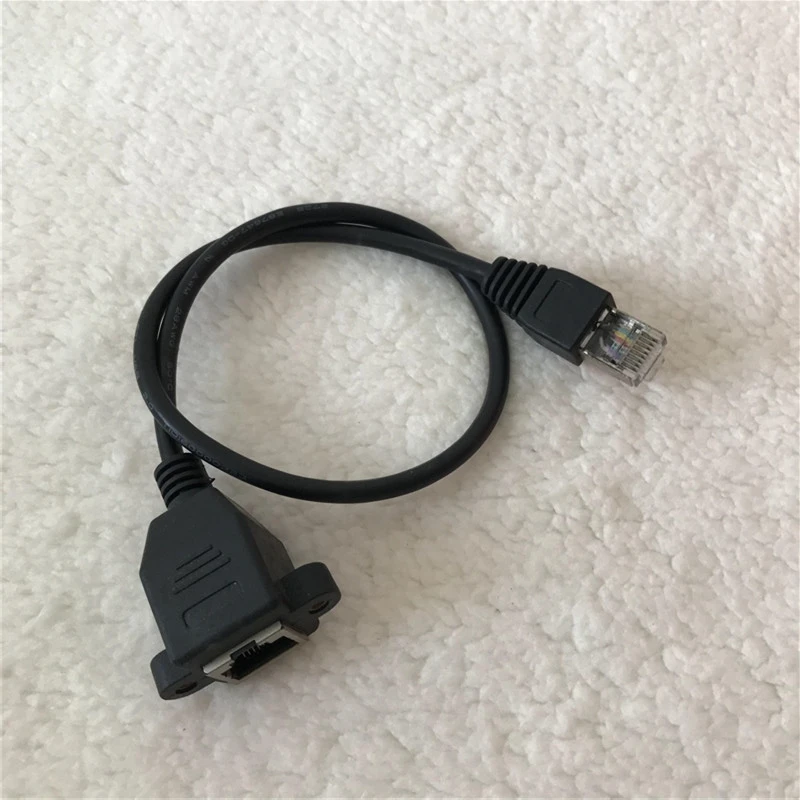 RJ45 Male to Female Adapter Network Cable with Screws Can be Fixed Panel Mount Wire 40cm Black
RJ45 Male to Female Adapter Network Cable with Screws Can be Fixed Panel Mount Wire 40cm Black