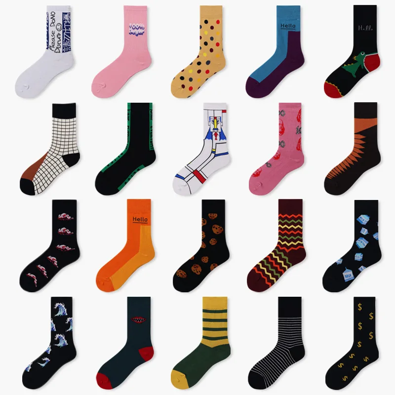 PEONFLY Harajuku Men Socks Funny Colorful Cartoon Dot Striped Sokken Casual Japanese Style Street Skateboard Calcetines Hombre
PEONFLY Harajuku Men Socks Funny Colorful Cartoon Dot Striped Sokken Casual Japanese Style Street Skateboard Calcetines Hombre
