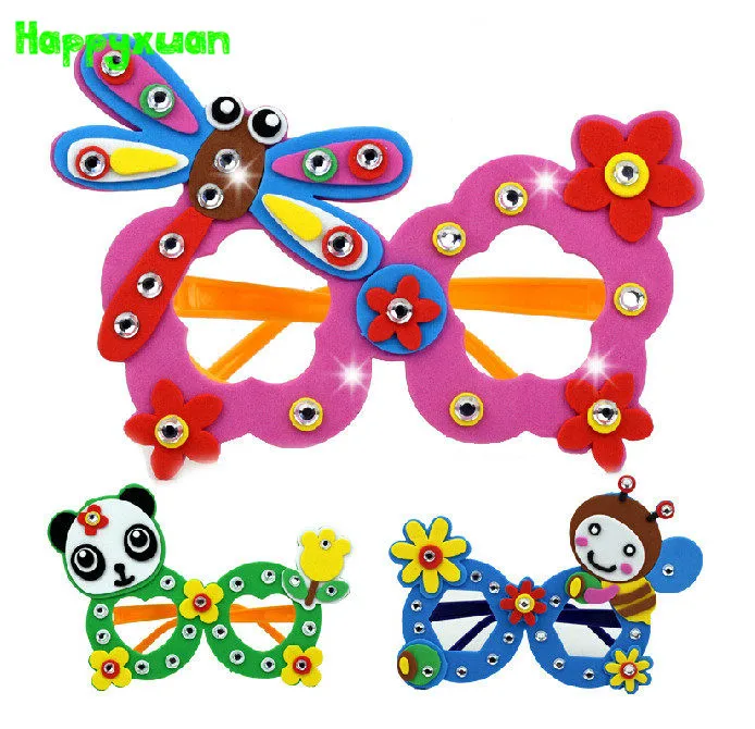 Happyxuan 4pcs/lot Cartoon Eva Foam Sticker Glasses DIY Craft Kit Creative Kindergarten Educational Toys for Kids Birthday Party
Happyxuan 4pcs/lot Cartoon Eva Foam Sticker Glasses DIY Craft Kit Creative Kindergarten Educational Toys for Kids Birthday Party