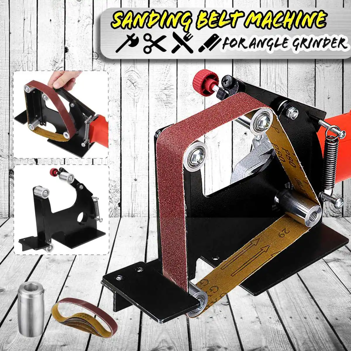 Drillpro Angle Grinder Belt Sander Attachment Metal Wood Sanding Belt Adapter Use 5/8 Inch Thread Spindle Angle Grinder
Drillpro Angle Grinder Belt Sander Attachment Metal Wood Sanding Belt Adapter Use 5/8 Inch Thread Spindle Angle Grinder
