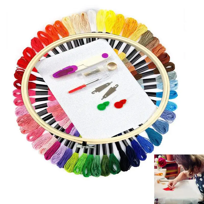 Full Range Of Embroidery Starter Kit Cross Stitch Kits For Beginners 50 Color Threads 1 Pcs Bamboo Cross Stitch Hoops 1 Pieces
Full Range Of Embroidery Starter Kit Cross Stitch Kits For Beginners 50 Color Threads 1 Pcs Bamboo Cross Stitch Hoops 1 Pieces