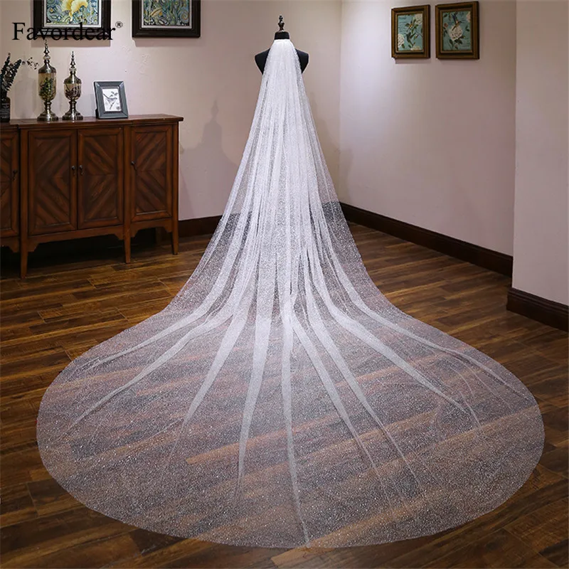 Favordear 4M Sequin Cut Edge Long Wedding Veil One Layer Soft Tulle Cathdral Bridal Veil Velo De Novia Wedding Accessories
Favordear 4M Sequin Cut Edge Long Wedding Veil One Layer Soft Tulle Cathdral Bridal Veil Velo De Novia Wedding Accessories