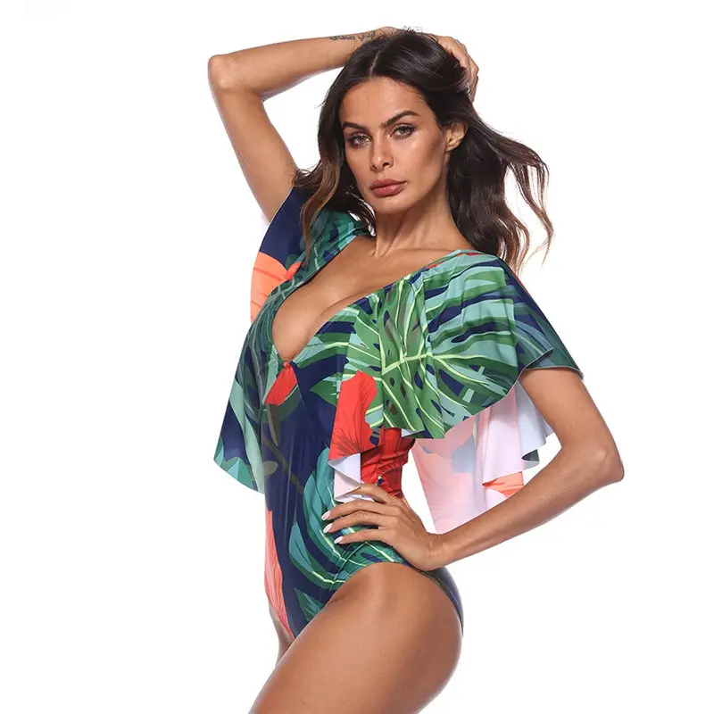 2019 Sexy Women One Piece Swimsuit Ruffle Swimwear Push Up Padded Monokini Plus Size Bathing Suit Leave Print Beachwear
2019 Sexy Women One Piece Swimsuit Ruffle Swimwear Push Up Padded Monokini Plus Size Bathing Suit Leave Print Beachwear