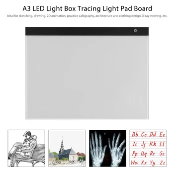 A3 LED Light Box Tracer USB Powered Tracing Light Pad Board 3 Level Adjustable Brightness for Drawing Animation X-ray Viewing
A3 LED Light Box Tracer USB Powered Tracing Light Pad Board 3 Level Adjustable Brightness for Drawing Animation X-ray Viewing