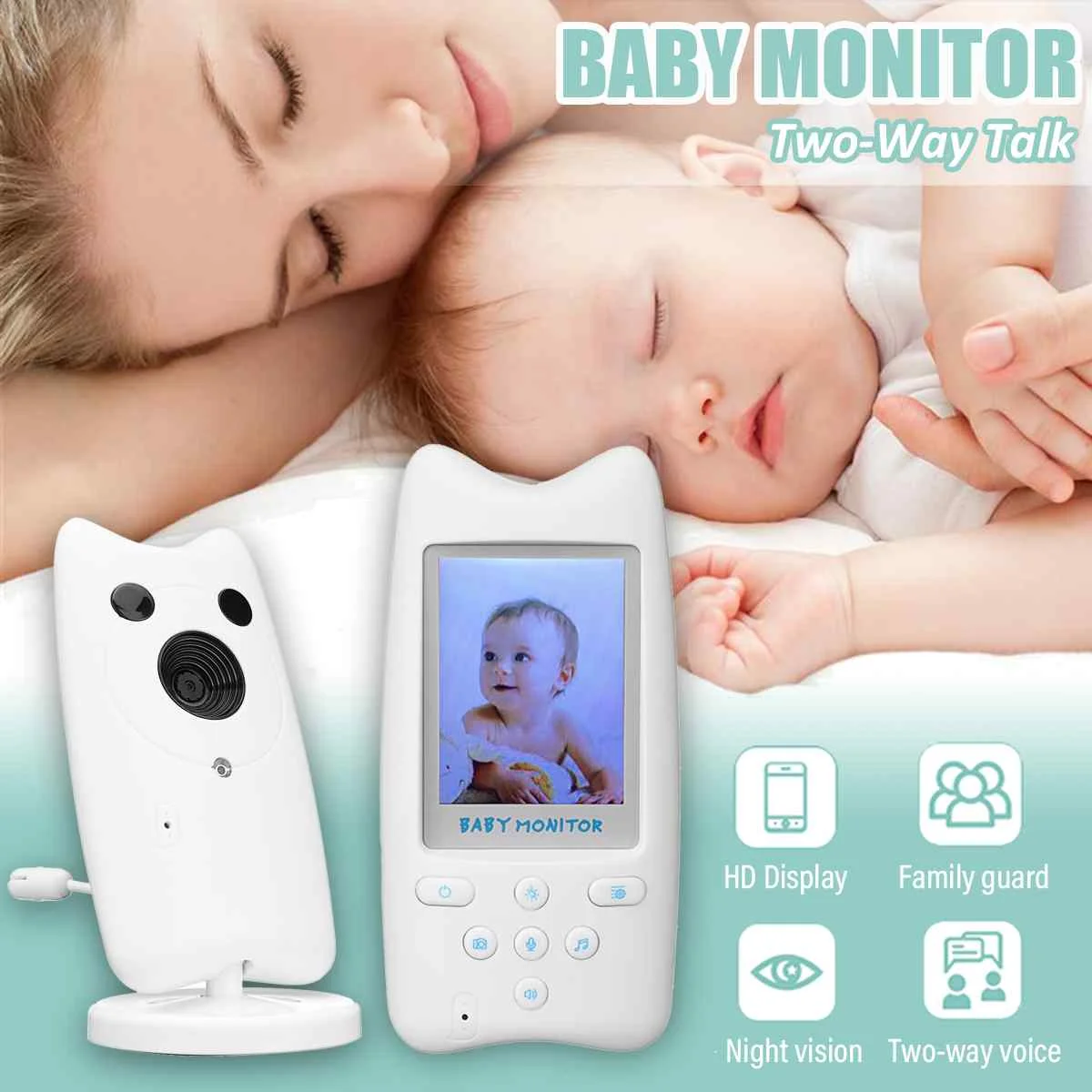 2.4G Wireless Baby Monitor 2.4" LCD Audio Video Baby Camera Night Vision Two Way Talk Long Range Baby Safety Security with Music
2.4G Wireless Baby Monitor 2.4" LCD Audio Video Baby Camera Night Vision Two Way Talk Long Range Baby Safety Security with Music