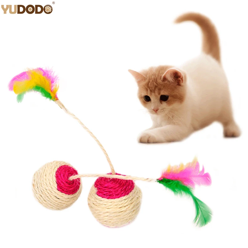 Funny Cat Kitten Toy Rolling Sisal Scratching Ball Feather Teaser Pet Playing Interactive Cat Toys
Funny Cat Kitten Toy Rolling Sisal Scratching Ball Feather Teaser Pet Playing Interactive Cat Toys
