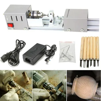 24V 80W 7 Speed Adjustment Mini Lathe Machine Woodworking DIY Lathe Set with DC Power Adapter and 6pcs Chisel
24V 80W 7 Speed Adjustment Mini Lathe Machine Woodworking DIY Lathe Set with DC Power Adapter and 6pcs Chisel