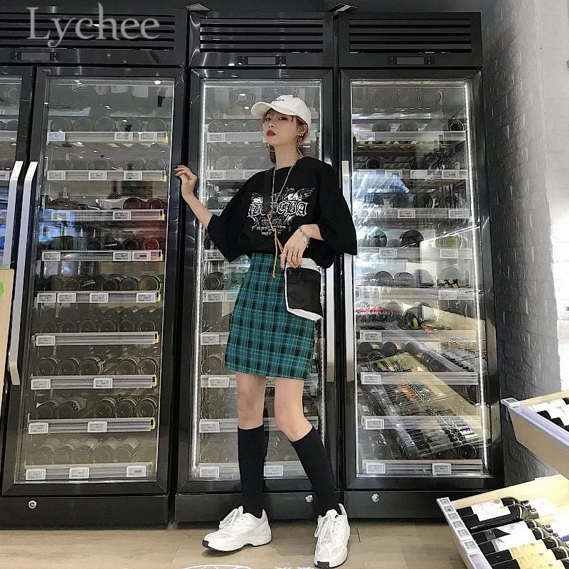 Lychee Harajuku Green Plaid Female Skirt High Waist Above Knee A-line Slim Summer Spring Color Patchwork Women A-line Skirts
Lychee Harajuku Green Plaid Female Skirt High Waist Above Knee A-line Slim Summer Spring Color Patchwork Women A-line Skirts