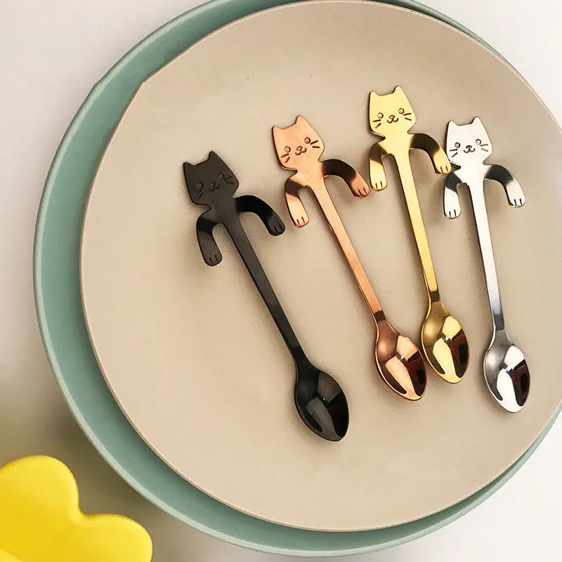 Stainless Steel Cat Coffee Tea Spoon Mini Long Handle Creative Kitchen Gadget Tableware Kitchen Supplies Hanging cups Spoon
Stainless Steel Cat Coffee Tea Spoon Mini Long Handle Creative Kitchen Gadget Tableware Kitchen Supplies Hanging cups Spoon