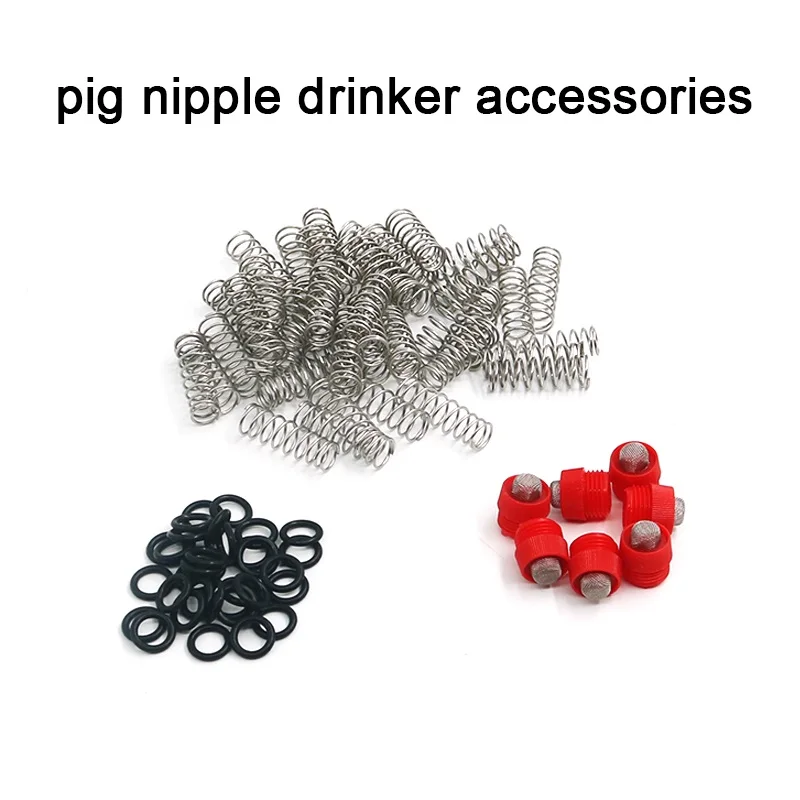 Pig nipple drinker accessories red cap rubber ring stainless steel spring for livestock farm automatic drinking water
Pig nipple drinker accessories red cap rubber ring stainless steel spring for livestock farm automatic drinking water