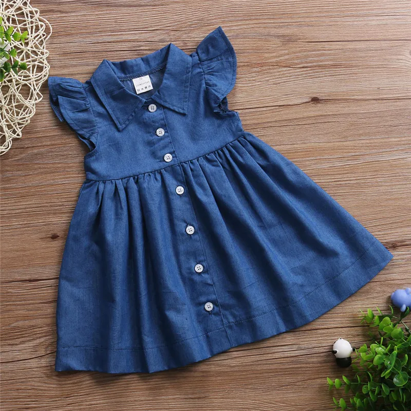 Hot 2019 New Summer Dress Toddler Kids Baby Girls Lovely Birthday Clothes Blue Sleeveless Casual Button Party Beach Dresses
Hot 2019 New Summer Dress Toddler Kids Baby Girls Lovely Birthday Clothes Blue Sleeveless Casual Button Party Beach Dresses