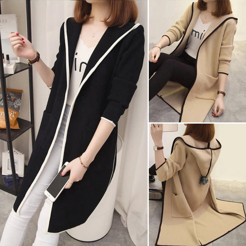 Fashion Women Coat Autumn Winter Casual Loose Turn-down Collar Long Sleeve Hooded Cardigan Ladies Long Coat Outwear
Fashion Women Coat Autumn Winter Casual Loose Turn-down Collar Long Sleeve Hooded Cardigan Ladies Long Coat Outwear
