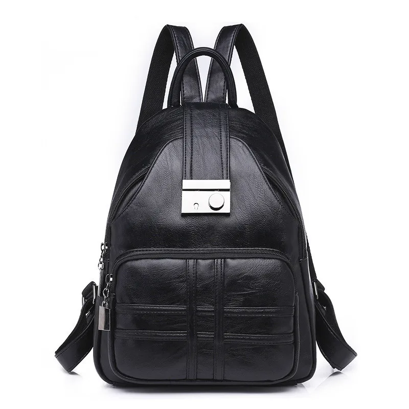 Anti theft backpack women PU leather Shoulder bag Casual school bag backpacks for girls mochila female Daypack bolsas Black bao
Anti theft backpack women PU leather Shoulder bag Casual school bag backpacks for girls mochila female Daypack bolsas Black bao