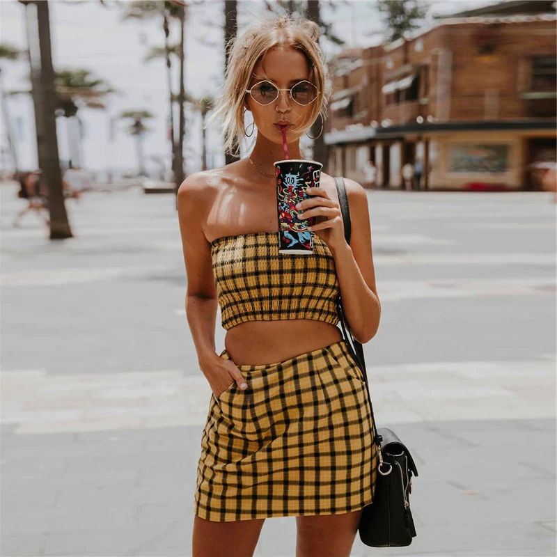 Women Sexy Club Outfits 2 TWO PIECE SET Mini Skirt Plaid Checkered Vest Off Shoulder Tube Top Strapless Streetwear Fashionnova
Women Sexy Club Outfits 2 TWO PIECE SET Mini Skirt Plaid Checkered Vest Off Shoulder Tube Top Strapless Streetwear Fashionnova