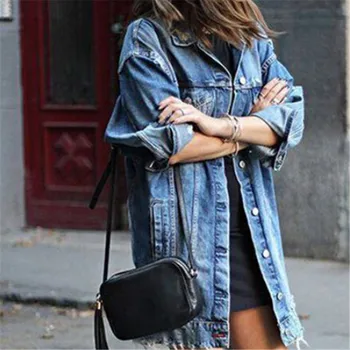 Women Denim Buttons Down Long Sleeve Coat Elegant Woman Turn Down Collar Blue Jacket Ripped Hole Cardigan Denim Tops Outwear Hot
Women Denim Buttons Down Long Sleeve Coat Elegant Woman Turn Down Collar Blue Jacket Ripped Hole Cardigan Denim Tops Outwear Hot