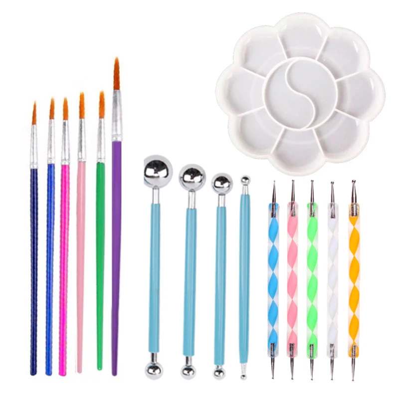 16pcs Mandala Painting Dotting Tools Dotting Rods Ball Stylus Pens Stencils Paint Tray for Wood Canva Rocks Nail Stamp
16pcs Mandala Painting Dotting Tools Dotting Rods Ball Stylus Pens Stencils Paint Tray for Wood Canva Rocks Nail Stamp