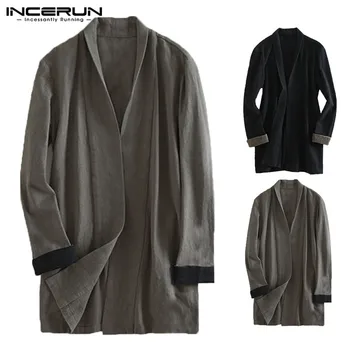 Plus Size Men Cardigan Cotton Long Sleeve Vintage Cloak Outerwear Open Stitch Casual Streetwear Men Trench Coat Hombre INCERUN
Plus Size Men Cardigan Cotton Long Sleeve Vintage Cloak Outerwear Open Stitch Casual Streetwear Men Trench Coat Hombre INCERUN