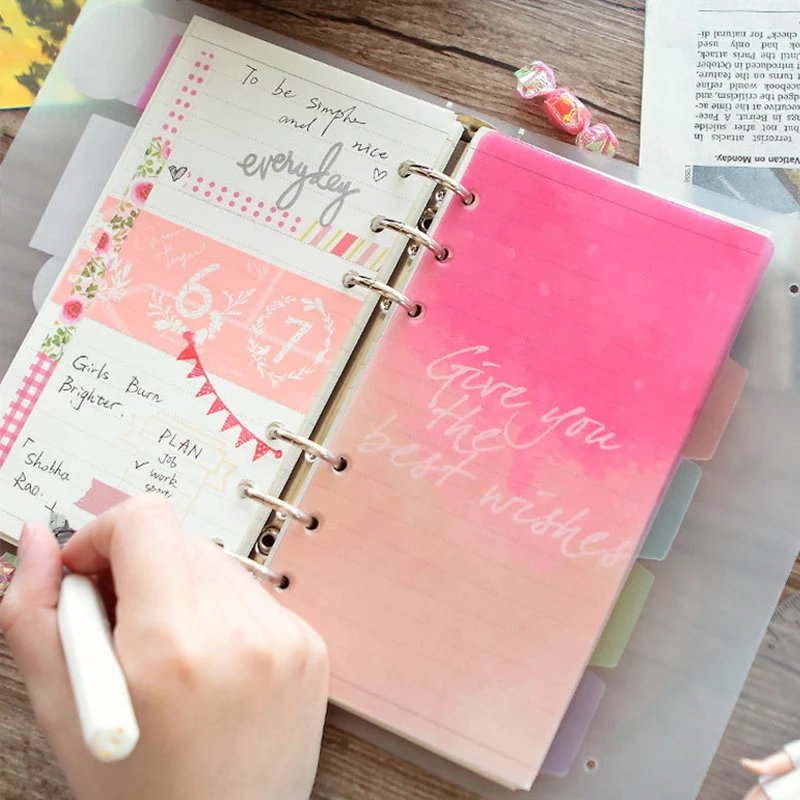 5 Pcs/Set 6 Holes Notebook's Index Page Divider Planner A5 A6 Cute Cat Girl Bestwish Plant Transparent PVC Separator Inner Paper
5 Pcs/Set 6 Holes Notebook's Index Page Divider Planner A5 A6 Cute Cat Girl Bestwish Plant Transparent PVC Separator Inner Paper