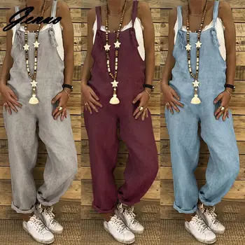 Rompers Women Jumpsuits Cotton Linen Female Overalls Dungarees Casual Harem Pants Loose Long Playsuit Jumpsuit Plus Size
Rompers Women Jumpsuits Cotton Linen Female Overalls Dungarees Casual Harem Pants Loose Long Playsuit Jumpsuit Plus Size
