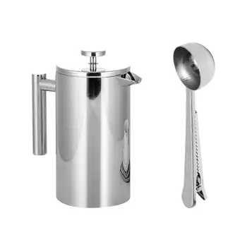 Stainless Steel French Press Coffee Tea Maker Double Wall Filter Baskets Cafetiere Coffee Pot (1000ml)
Stainless Steel French Press Coffee Tea Maker Double Wall Filter Baskets Cafetiere Coffee Pot (1000ml)