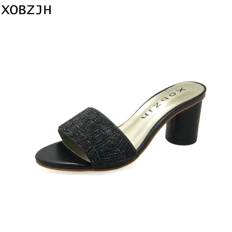 XOBZJH Women Shoes 2019 Rhinestone High Heel Sandals Fashion Mature Black Wedding Party Ladies Open Toe Slip-On Shoes 2.5 Inch
XOBZJH Women Shoes 2019 Rhinestone High Heel Sandals Fashion Mature Black Wedding Party Ladies Open Toe Slip-On Shoes 2.5 Inch
