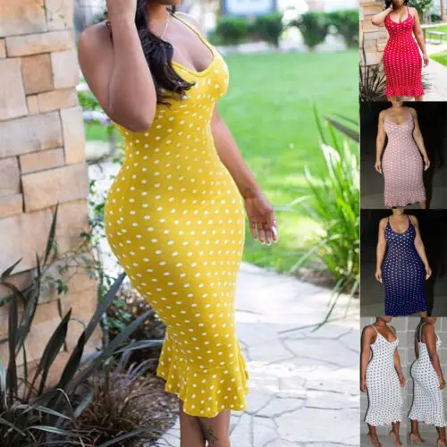 Women's Ladies Sexy Sweet Cute Polka Dot Ruffles Beach Sleeveless Convertible Multi Way Wrap Point Spaghetti Strap Summer Dress
Women's Ladies Sexy Sweet Cute Polka Dot Ruffles Beach Sleeveless Convertible Multi Way Wrap Point Spaghetti Strap Summer Dress