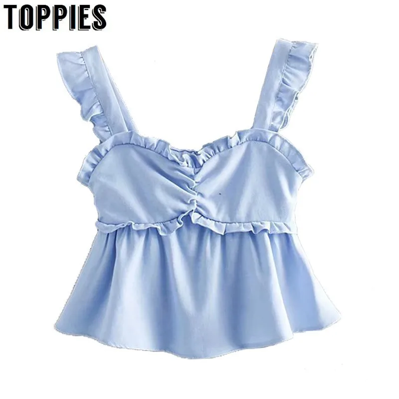 Lolita Sweet Ruffles Camisole Tops Sexy Sleeveless V-Neck T-Shirt Solid Color Summer Tops Korean Women 2019
Lolita Sweet Ruffles Camisole Tops Sexy Sleeveless V-Neck T-Shirt Solid Color Summer Tops Korean Women 2019