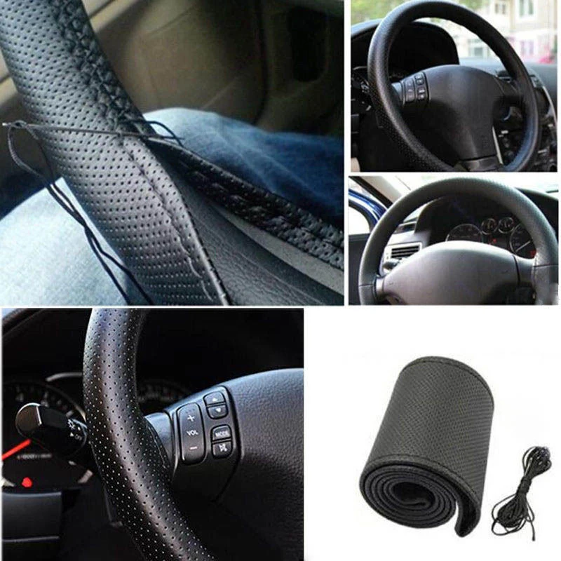 DIY Car Auto Truck PU Leather Steering Wheel Cover Protector With Needles and Thread Anti Skid Drop Shipping #1123
DIY Car Auto Truck PU Leather Steering Wheel Cover Protector With Needles and Thread Anti Skid Drop Shipping #1123