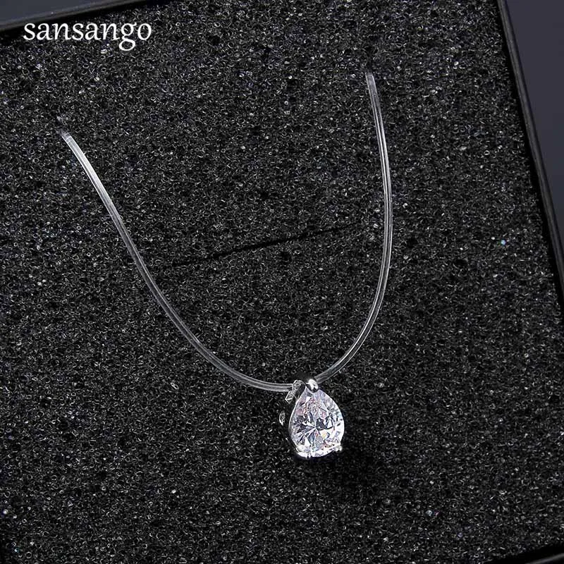 Fashion Simple Water Drop Round Crystal Pendant Transparent Fishing Line Necklace For Woman Girl Short Clavicle Necklace Jewelry
Fashion Simple Water Drop Round Crystal Pendant Transparent Fishing Line Necklace For Woman Girl Short Clavicle Necklace Jewelry