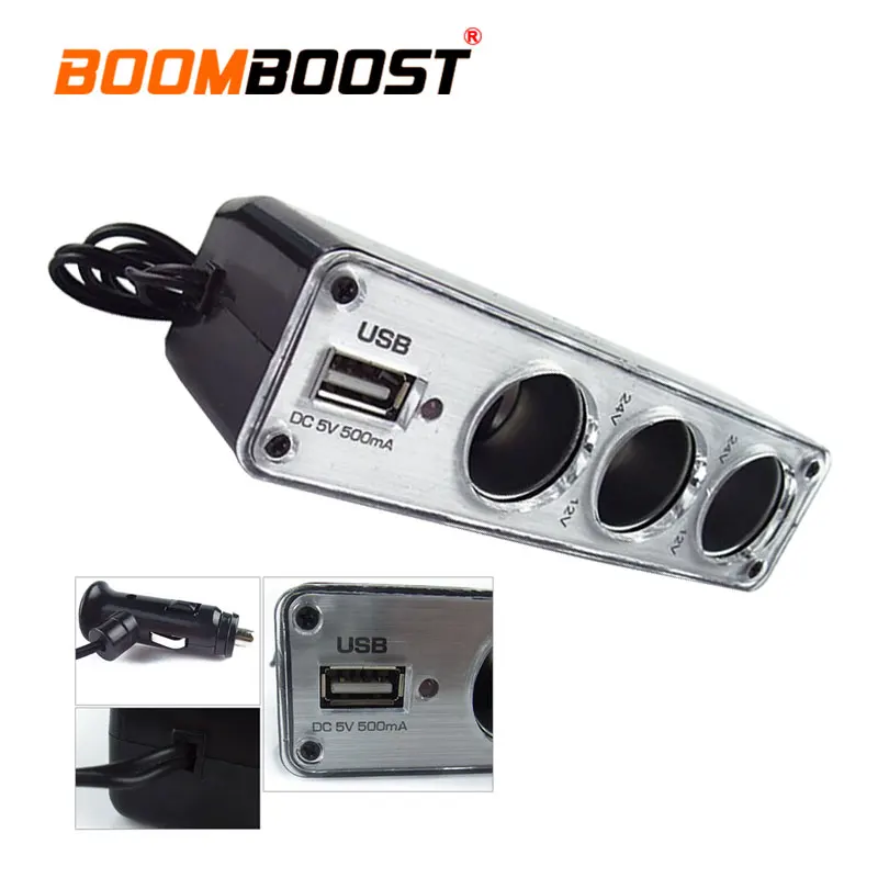 Charger Power Adapter Plug DC 12V Triple socket with one USB 3 Way Auto Socket Splitter 12V Car Cigarette Lighter
Charger Power Adapter Plug DC 12V Triple socket with one USB 3 Way Auto Socket Splitter 12V Car Cigarette Lighter