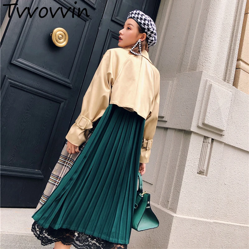 TVVOVVIN 2019 Plaid Contrast Color Back Green Pleated Overcoat New Female's Trench For Women Long Coat Vestido L149
TVVOVVIN 2019 Plaid Contrast Color Back Green Pleated Overcoat New Female's Trench For Women Long Coat Vestido L149