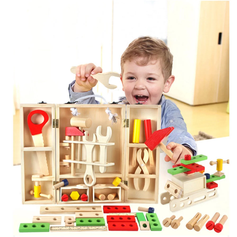 43pcs Sets DIY Children Wooden Disassembly Repair Tool Toys Service Simulation Multi-function Toolbox Children Play House Toys
43pcs Sets DIY Children Wooden Disassembly Repair Tool Toys Service Simulation Multi-function Toolbox Children Play House Toys