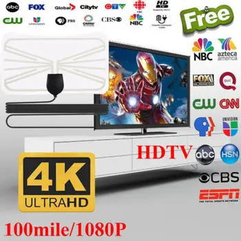 4K HDTV 1080P Indoor Amplified Antenna Digital HD TV 100 Mile Long Range HQ HDTV Indoor Antena Freeview HD 20A07
4K HDTV 1080P Indoor Amplified Antenna Digital HD TV 100 Mile Long Range HQ HDTV Indoor Antena Freeview HD 20A07