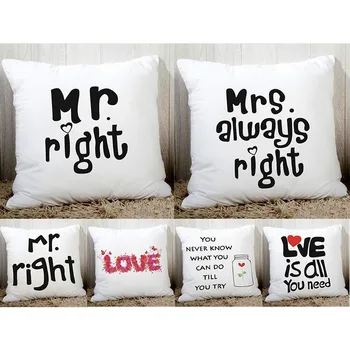 Creative Third Generation MR MRS right polyester cushion cover for sofa bedding home decorative pillow cover 45x45cm pillowcase
Creative Third Generation MR MRS right polyester cushion cover for sofa bedding home decorative pillow cover 45x45cm pillowcase