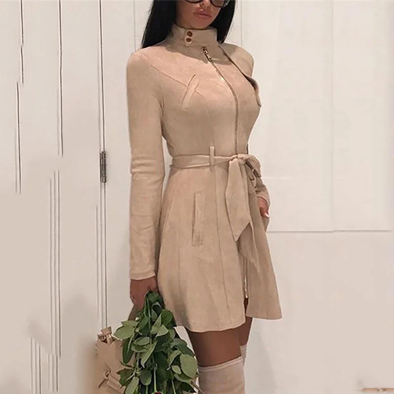 Spring Women Khaki Chic Cloak Trench 2019 New Highstreet Workwear Zipper Belted Long Coat Outwear
Spring Women Khaki Chic Cloak Trench 2019 New Highstreet Workwear Zipper Belted Long Coat Outwear