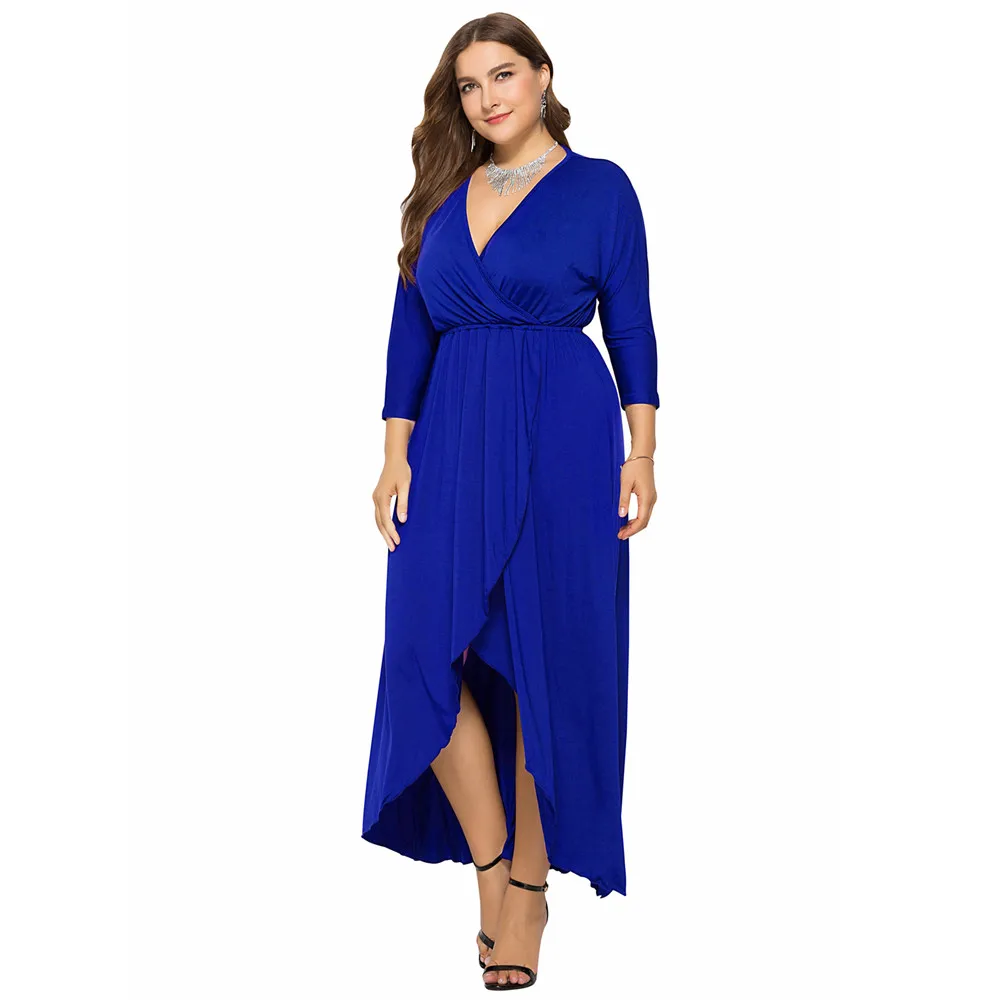 Plus Size Summer Dress Women Deep V Neck Ruffles Drape Bandage Dress Waist Split Swing Mixi Elegant Bohemian Office Lady Dress 
Plus Size Summer Dress Women Deep V Neck Ruffles Drape Bandage Dress Waist Split Swing Mixi Elegant Bohemian Office Lady Dress