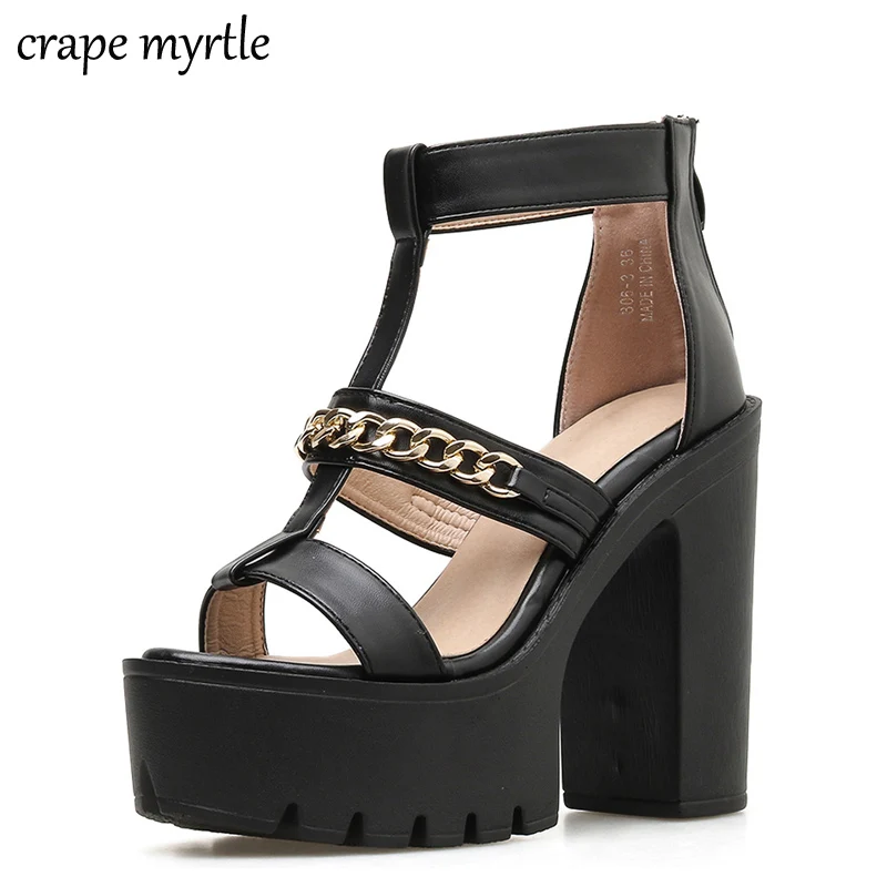 Sexy Chain Block Heel Sandals Woman T-strap Ladies Summer Shoes With Zipper High Heels Shoes zapatos mujer casual shoes YMA724
Sexy Chain Block Heel Sandals Woman T-strap Ladies Summer Shoes With Zipper High Heels Shoes zapatos mujer casual shoes YMA724