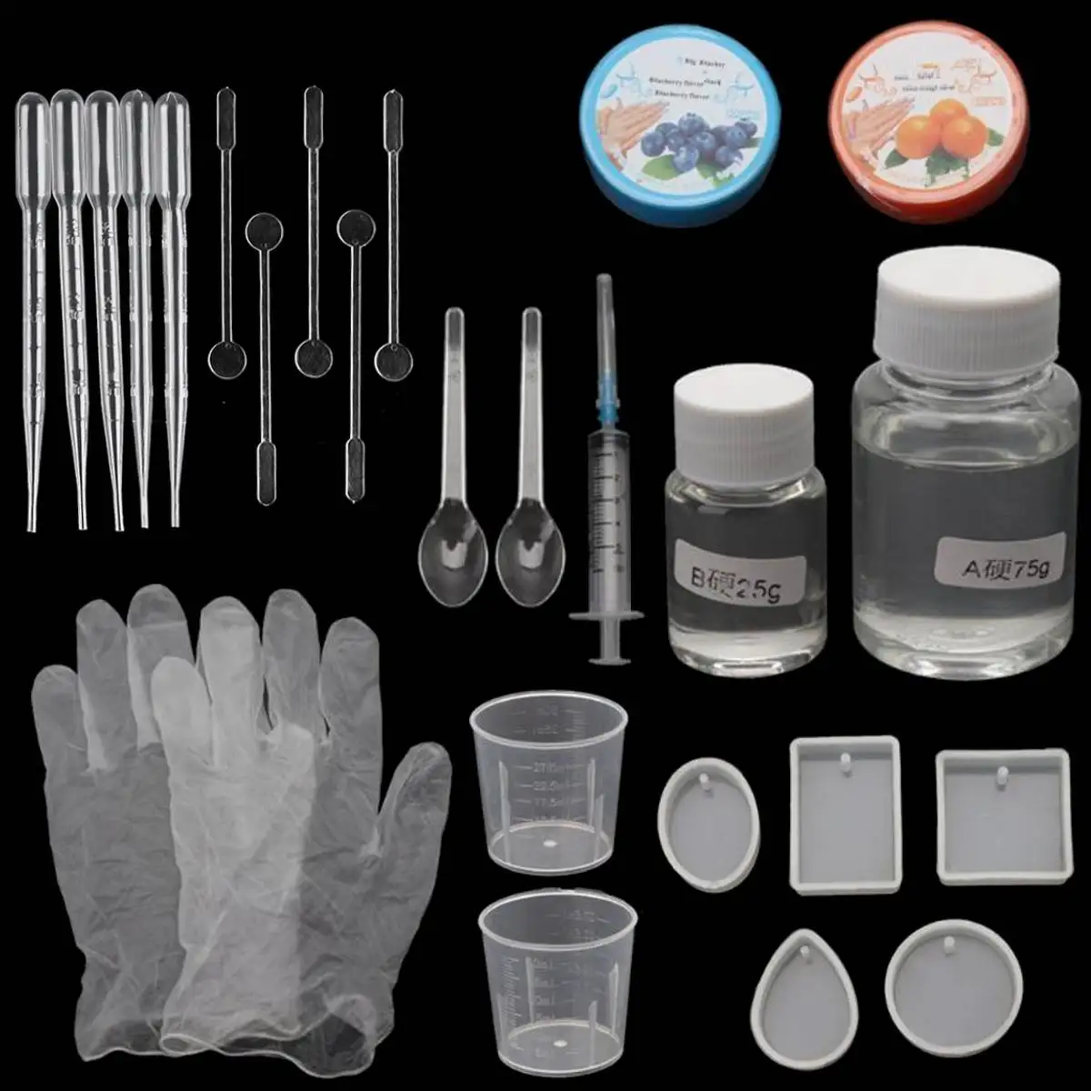 26Pcs/Set DIY Epoxy Resin Pendant Molds Necessary Jewelry Making Tool Kit Resin With Silicone Molds AB Glue Measure Cups Kit
26Pcs/Set DIY Epoxy Resin Pendant Molds Necessary Jewelry Making Tool Kit Resin With Silicone Molds AB Glue Measure Cups Kit