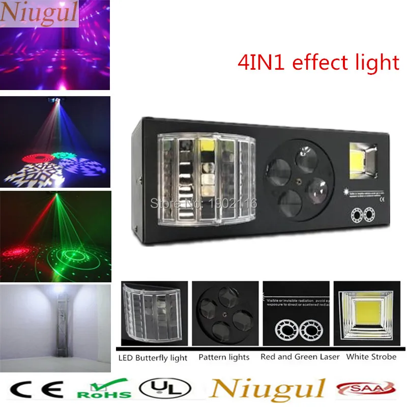4in1 Effect Stage Light LED Butterfly Light+RG Laser+4 Eyes Patterns Light +White Strobe DMX512 KTV Club Party Disco DJ Lighting
4in1 Effect Stage Light LED Butterfly Light+RG Laser+4 Eyes Patterns Light +White Strobe DMX512 KTV Club Party Disco DJ Lighting