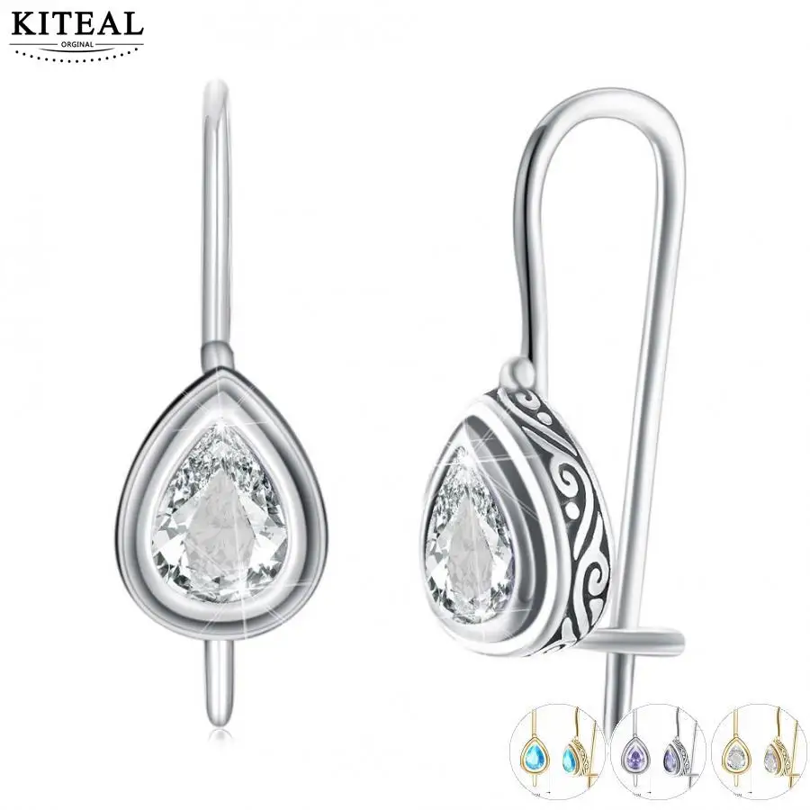 KITEAL Hot Gift gold color real 925 sterling silver jewelry Blue Purple White waterdrop female earrings ear cuff diy
KITEAL Hot Gift gold color real 925 sterling silver jewelry Blue Purple White waterdrop female earrings ear cuff diy