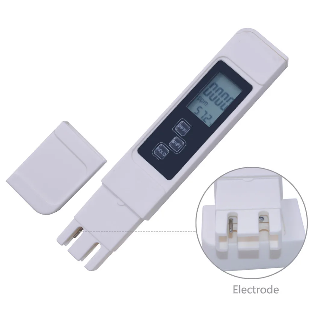 White Water Quality Tester 154x30x14mm Portable Digital TDS EC Water Quality Tester TEMP Meter Filter Purity Pen
White Water Quality Tester 154x30x14mm Portable Digital TDS EC Water Quality Tester TEMP Meter Filter Purity Pen
