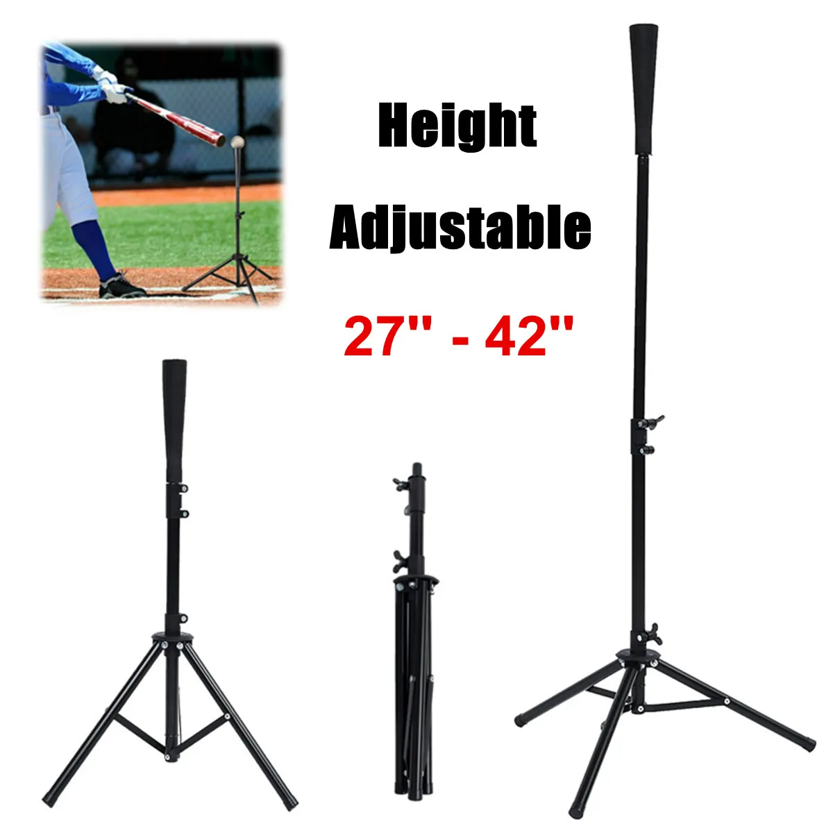 Adjustable Baseball Softball Batting Tee Sturdy Tripod Base Baseball Practice Equipment Softball Pitching Batting Training
Adjustable Baseball Softball Batting Tee Sturdy Tripod Base Baseball Practice Equipment Softball Pitching Batting Training
