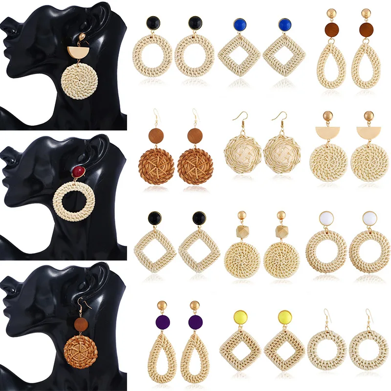 Fashion Vintage Women Round Geometric Rattan Earrings Wooden Jewelry Hemp Rope Dangle Straw Woven Exaggerate Summer Bohemian
Fashion Vintage Women Round Geometric Rattan Earrings Wooden Jewelry Hemp Rope Dangle Straw Woven Exaggerate Summer Bohemian