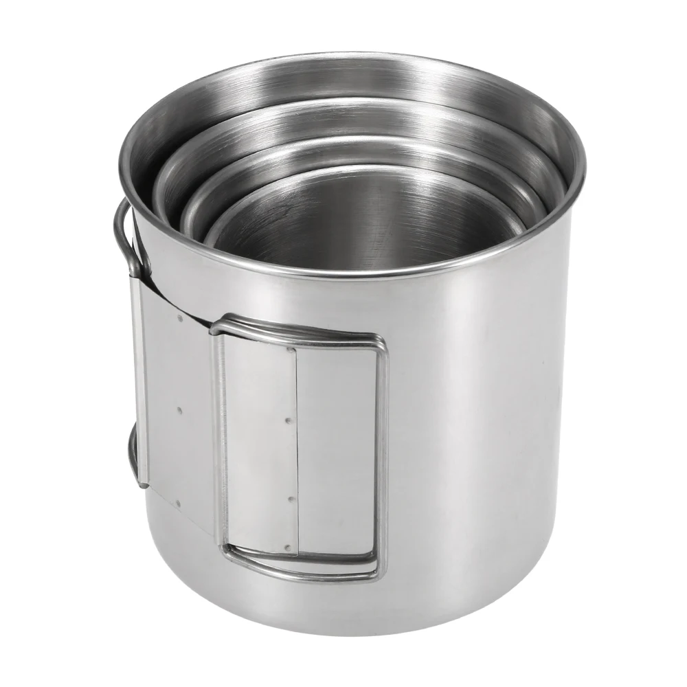 Cups Set Stackable Drinking Water Cups Mugs with Foldable Handles for Home Outdoor Camping Backpacking Pack of 4 Stainless Steel
Cups Set Stackable Drinking Water Cups Mugs with Foldable Handles for Home Outdoor Camping Backpacking Pack of 4 Stainless Steel