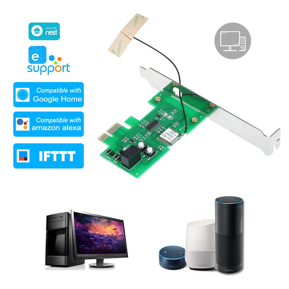 eWeLink Mini PCI-e Desktop PC Remote Control Switch Card WiFi Wireless Smart Switch Relay Module Wireless Restart Switch
eWeLink Mini PCI-e Desktop PC Remote Control Switch Card WiFi Wireless Smart Switch Relay Module Wireless Restart Switch