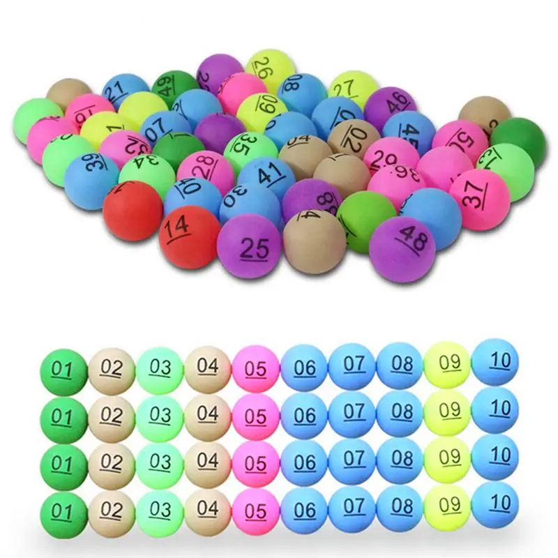 50Pcs 2.4g Colorful Entertainment Ping Pong Balls Training Ball With Number Table Tennis Ball For Lottery Game Advertisement
50Pcs 2.4g Colorful Entertainment Ping Pong Balls Training Ball With Number Table Tennis Ball For Lottery Game Advertisement