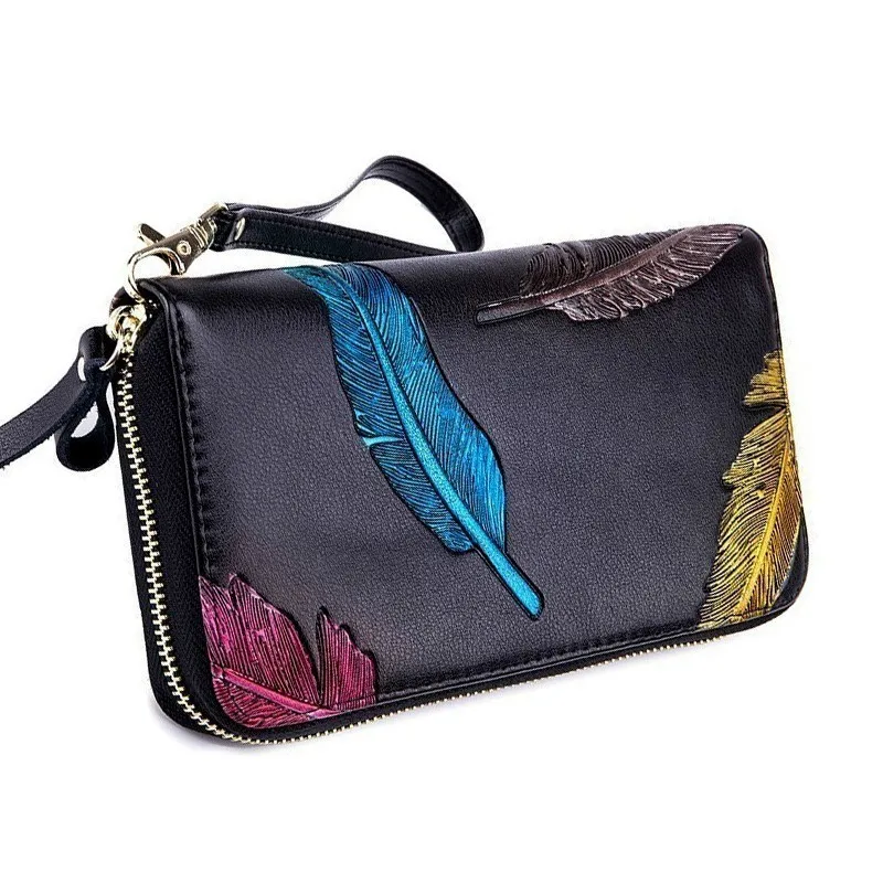 New Feather Embossed Genuine Leather Wallet Women Long Zipper Clutch Purse Phone Pocket Passcard Purse Card Holder Cartera Mujer
New Feather Embossed Genuine Leather Wallet Women Long Zipper Clutch Purse Phone Pocket Passcard Purse Card Holder Cartera Mujer