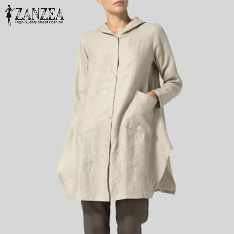 ZANZEA Women Elegant Long Sleeve Hoodies Solid Shirt Spring Buttons Cotton Linen Loose Top Casual Blouse Ladies Work OL Blusas
ZANZEA Women Elegant Long Sleeve Hoodies Solid Shirt Spring Buttons Cotton Linen Loose Top Casual Blouse Ladies Work OL Blusas