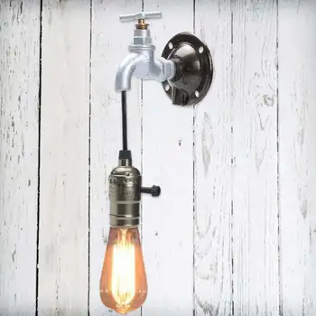 Vintage Water Pipe Wall Lamp loft Industrial light E27 Stop Valve Light Switch Lamp Retro Iron Bar decoration Dining Room home 
Vintage Water Pipe Wall Lamp loft Industrial light E27 Stop Valve Light Switch Lamp Retro Iron Bar decoration Dining Room home