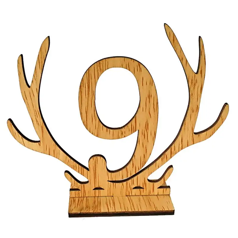 Antlers Shape 1-20 Numbers Signs Wedding Table Number Wooden Rustic Seat Party Direction | Дом и сад